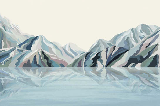 Papier peint Annecy arty blue