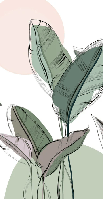 Papier peint panoramique végétal graphique vert - Muralconcept