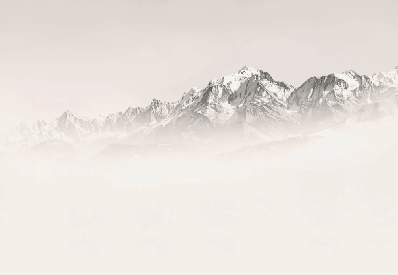 Papier peint Mont Blanc dans la brume sépia