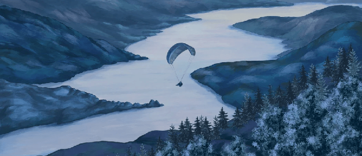 Papier peint col de la Forclaz bleu - Muralconcept