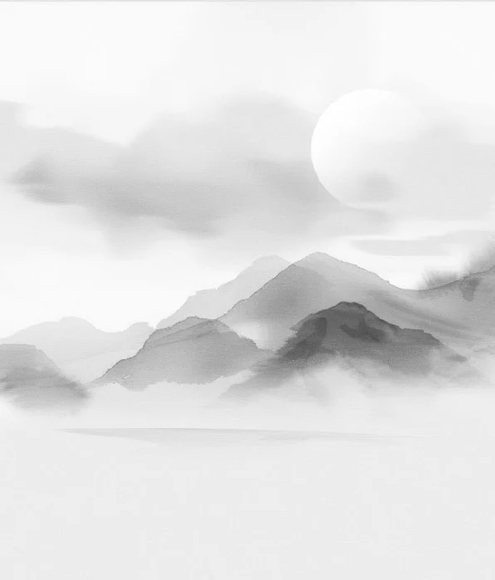 Wallpaper with misty mountains – Sepia glow