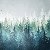 Papier peint forêt canadienne abstrait - Muralconcept
