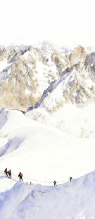 Papier peint alpinisme la cordée - Vallée blanche - Muralconcept