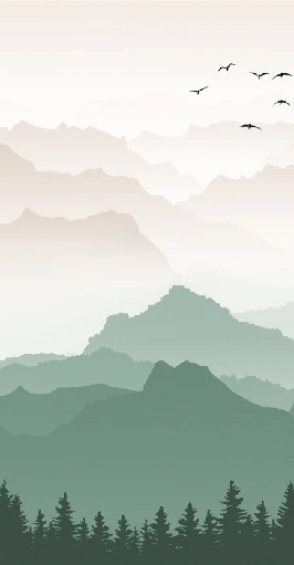 Terracotta mist mountain wallpaper
