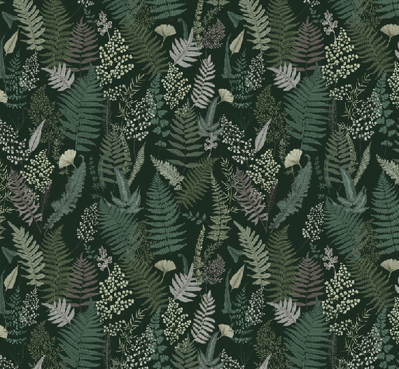 Papier peint feuille dense vert - Muralconcept