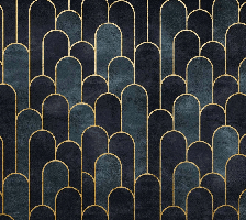 Papier peint toilette dark blue chic - Muralconcept