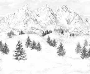 Papier peint montagne sommets de Chamonix - Muralconcept
