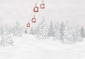 Red mountain cable car wallpaper