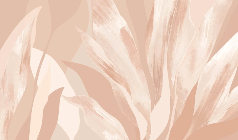 Papier peint étoffe florale nude, XXL, tendance