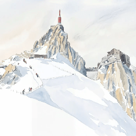 Papier peint aiguille du midi Chamonix - Vallée blanche Mont blanc - Muralconcept