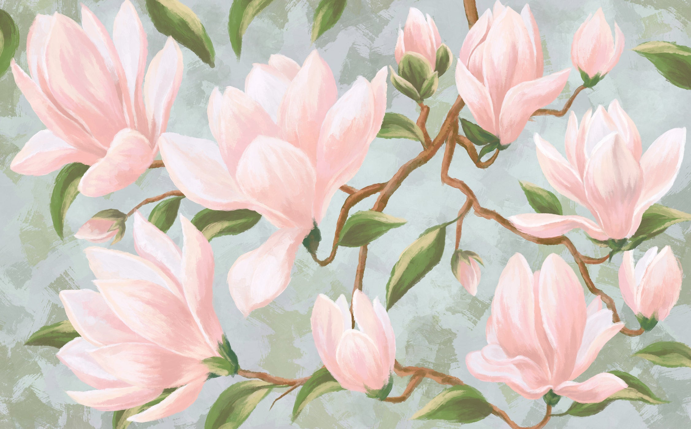 Papier peint magnolia en fleur