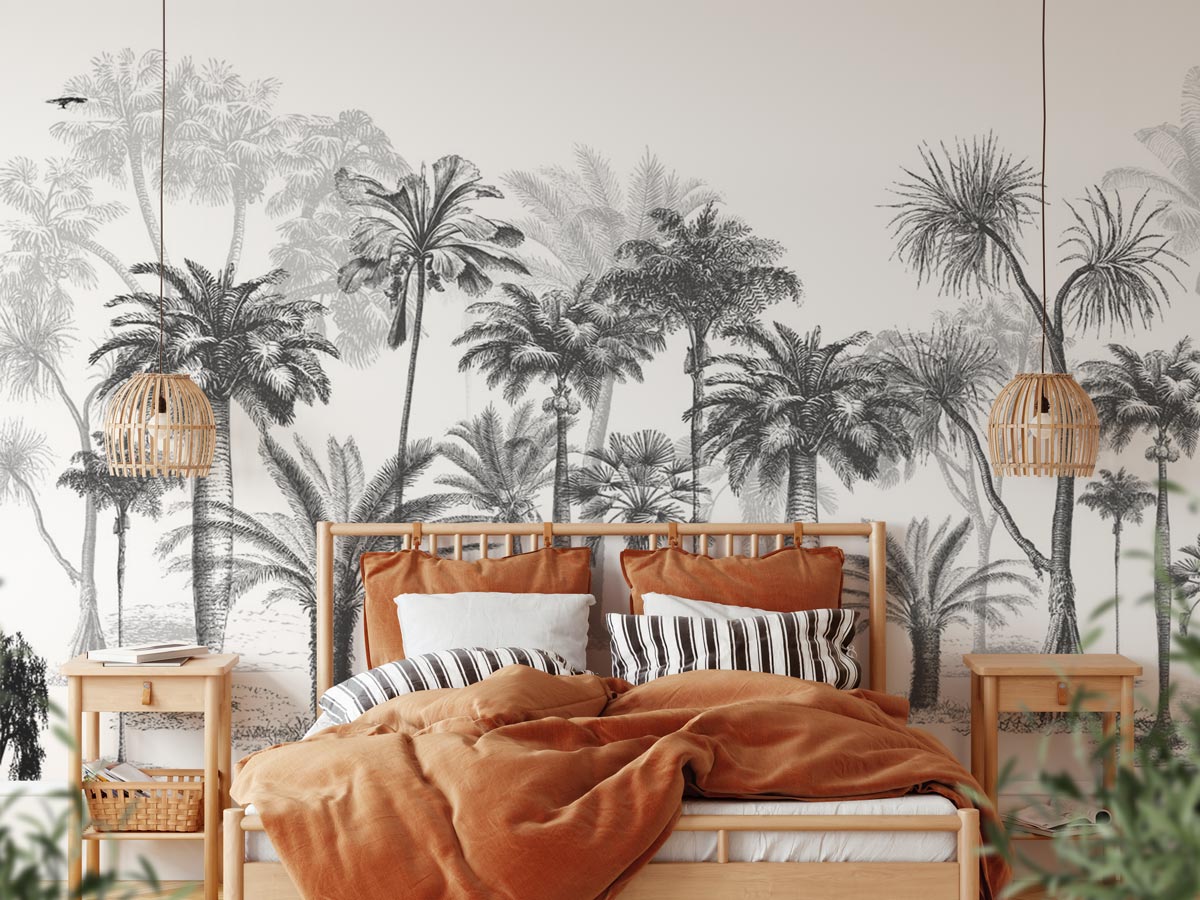 Jungle Black & White wallpaper