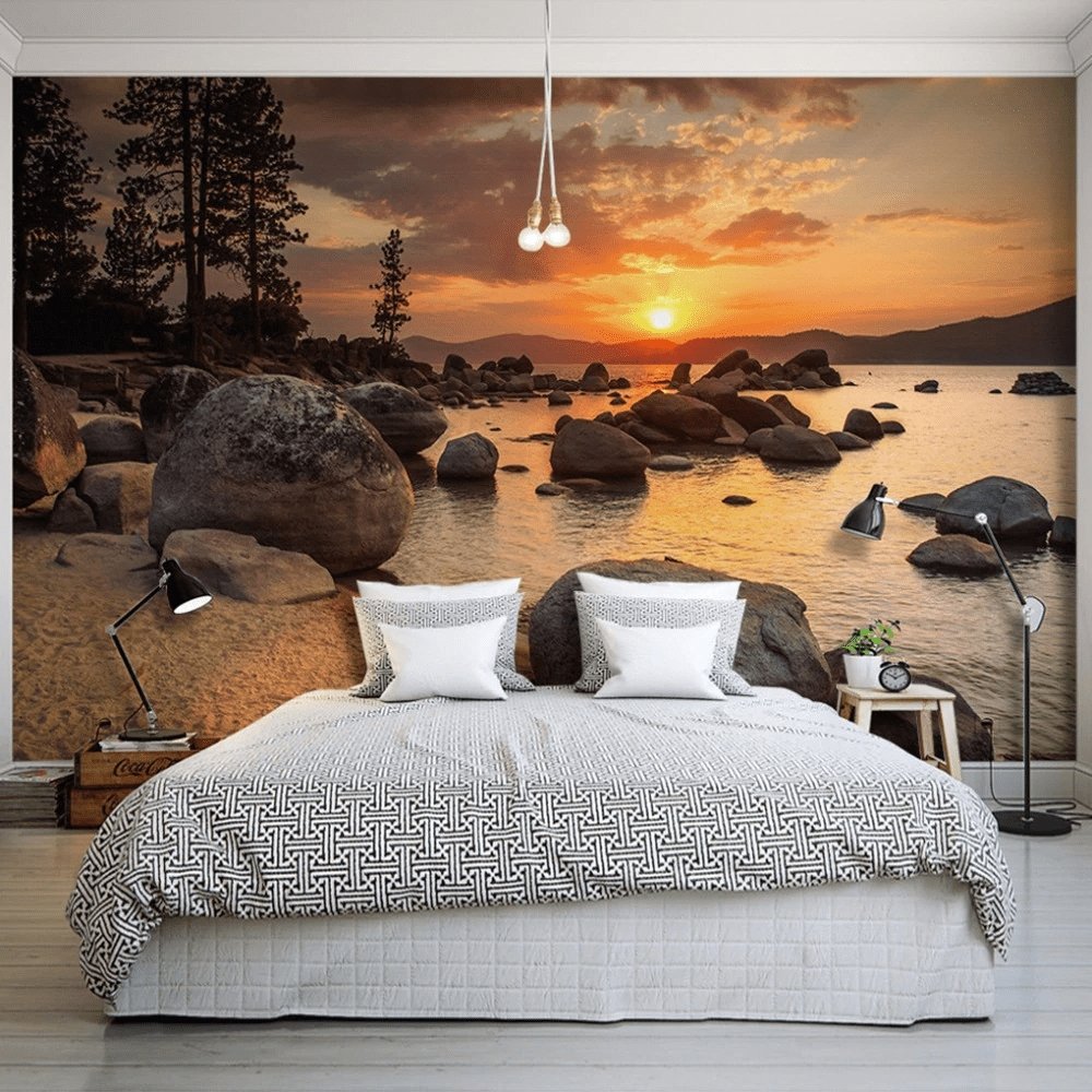 Papier peint panoramique coucher de soleil évasion - Muralconcept