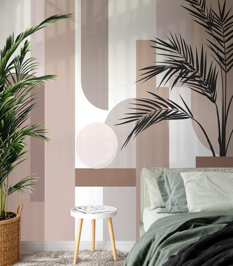 Papier peint panoramique géométrique terracotta, XXL, tendance