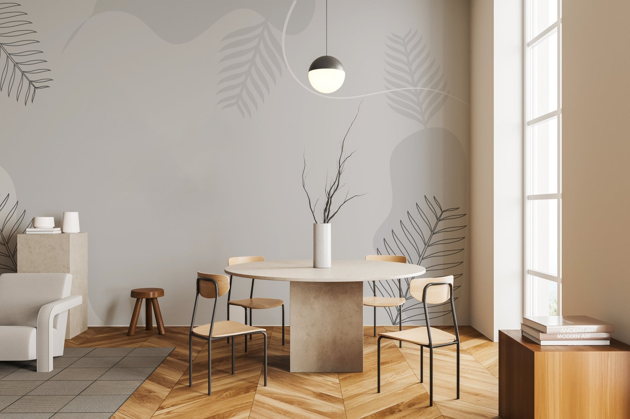Papier peint abstrait gris, mural concept, tendance