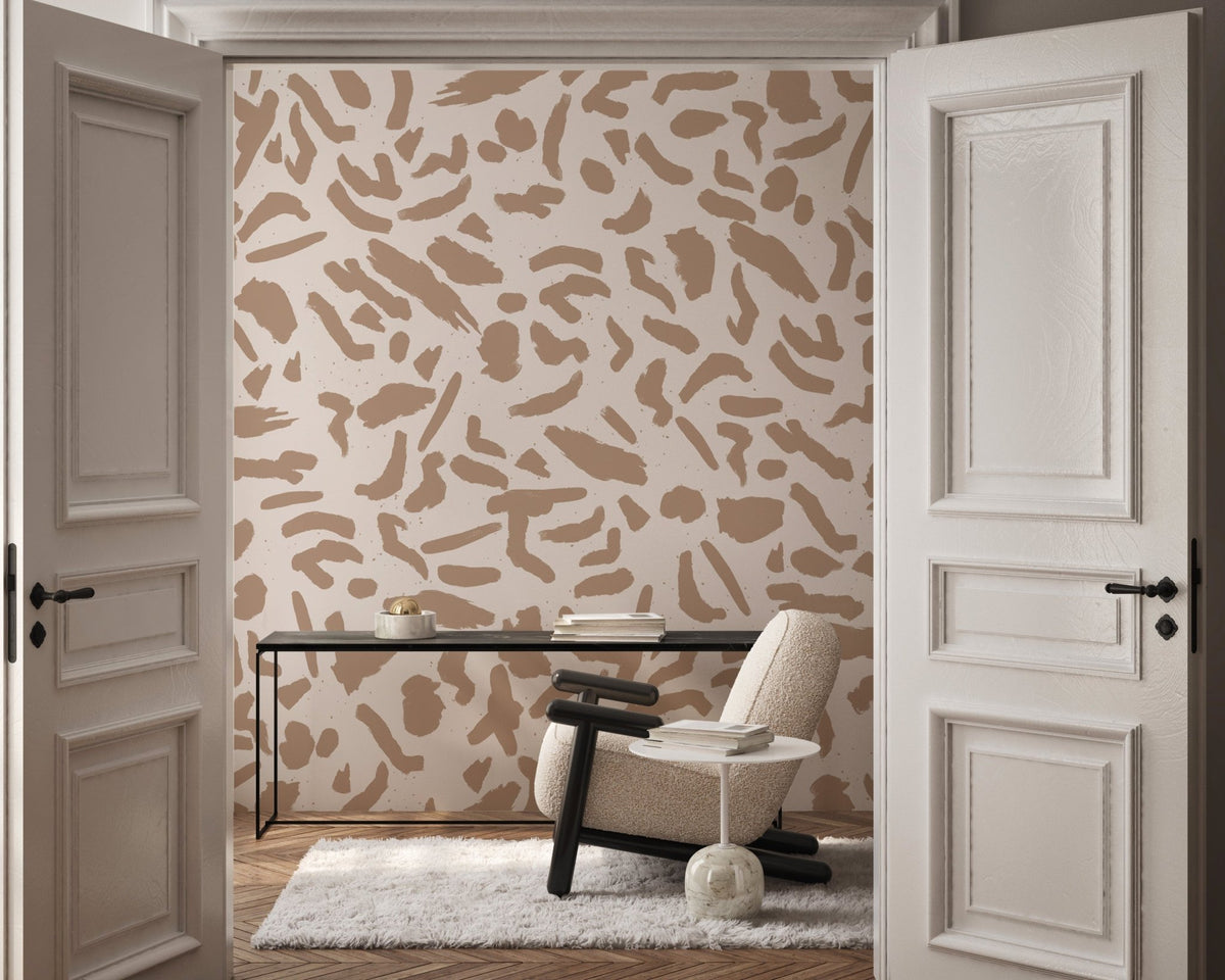 papel pintado forma artística beige