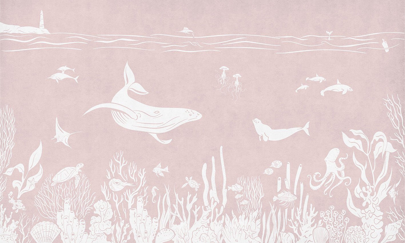 Carta da parati rosa per passeggiate acquatiche
