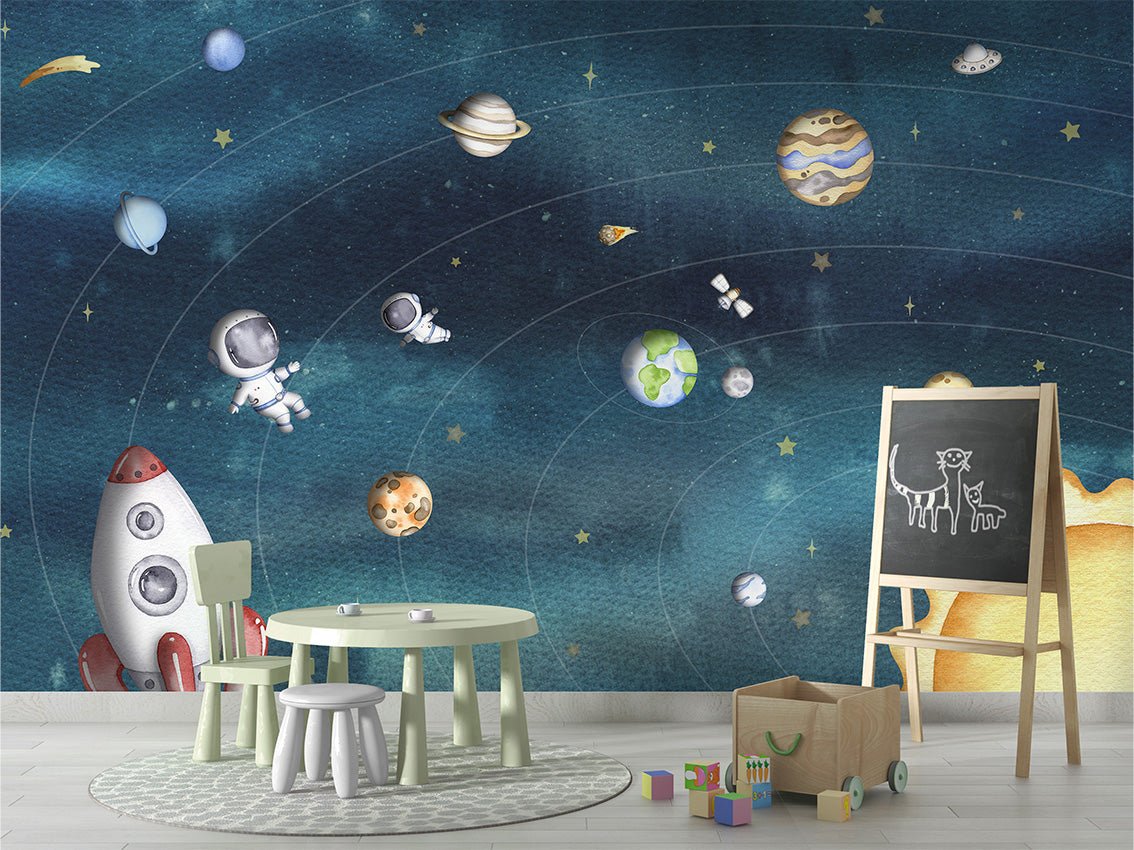 Baby universe night blue wallpaper