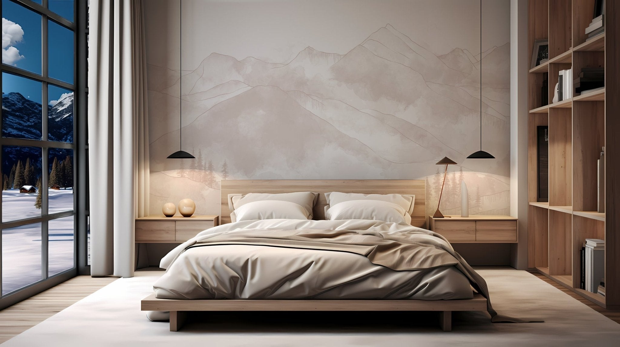 Papel pintado panorámico Aravis beige