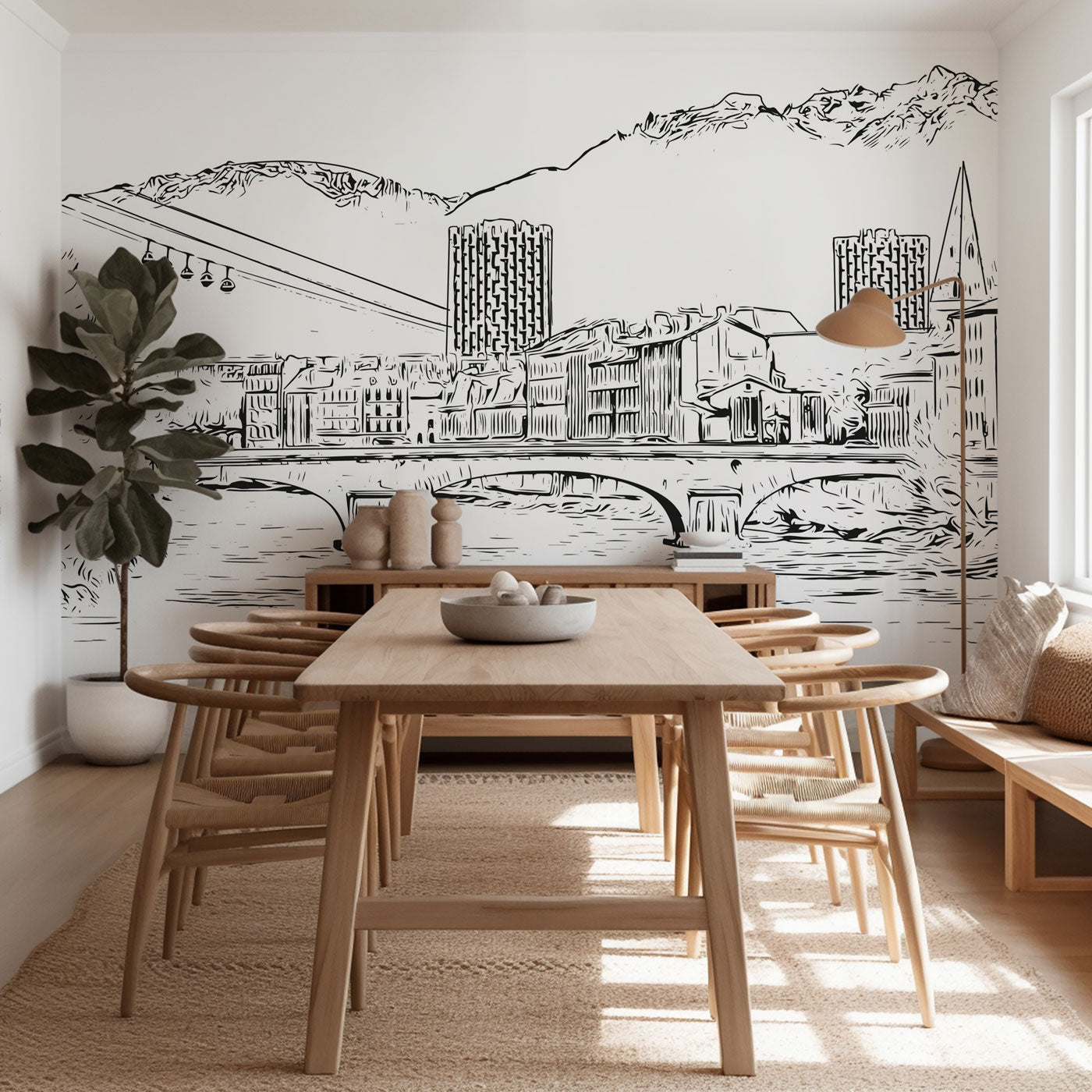 Papier peint téléphérique Grenoble Belledonne, XXL, tendance