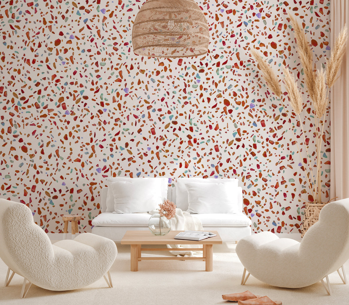 Papier peint effet terrazzo