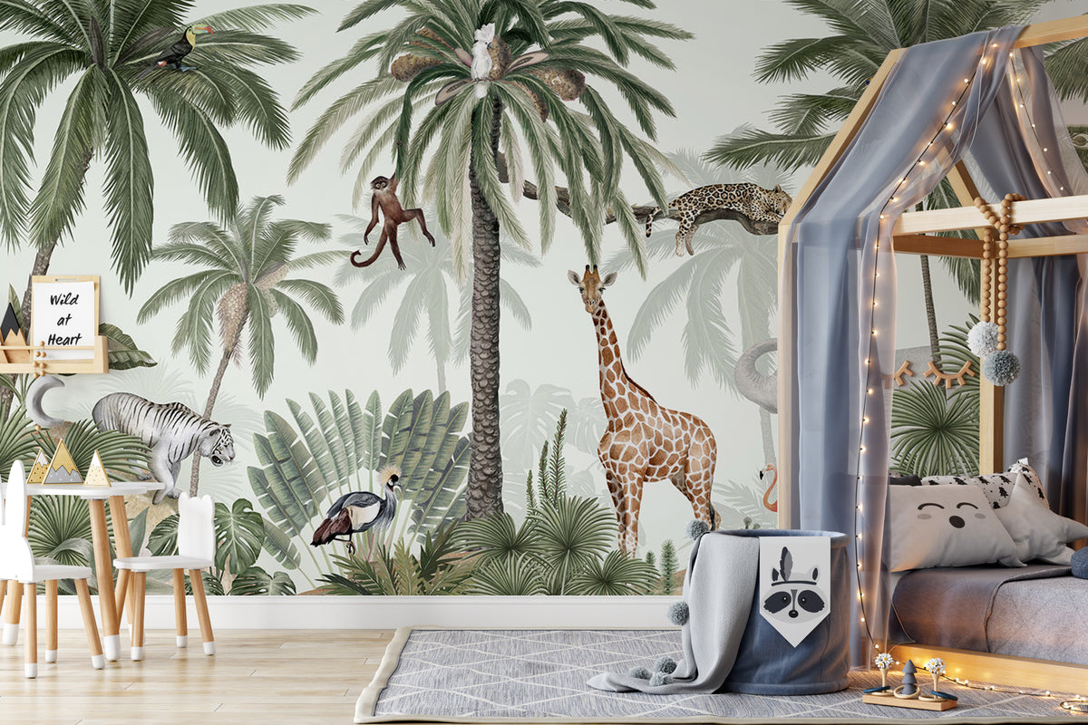 Children's wallpaper peaceful jungle