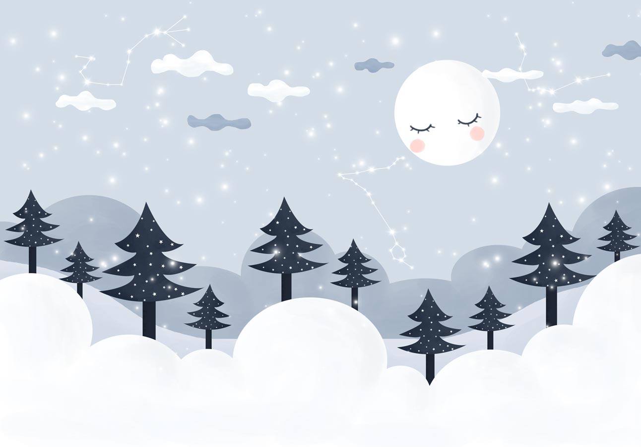 Papier peint contemporain enfant constellation douce - Muralconcept