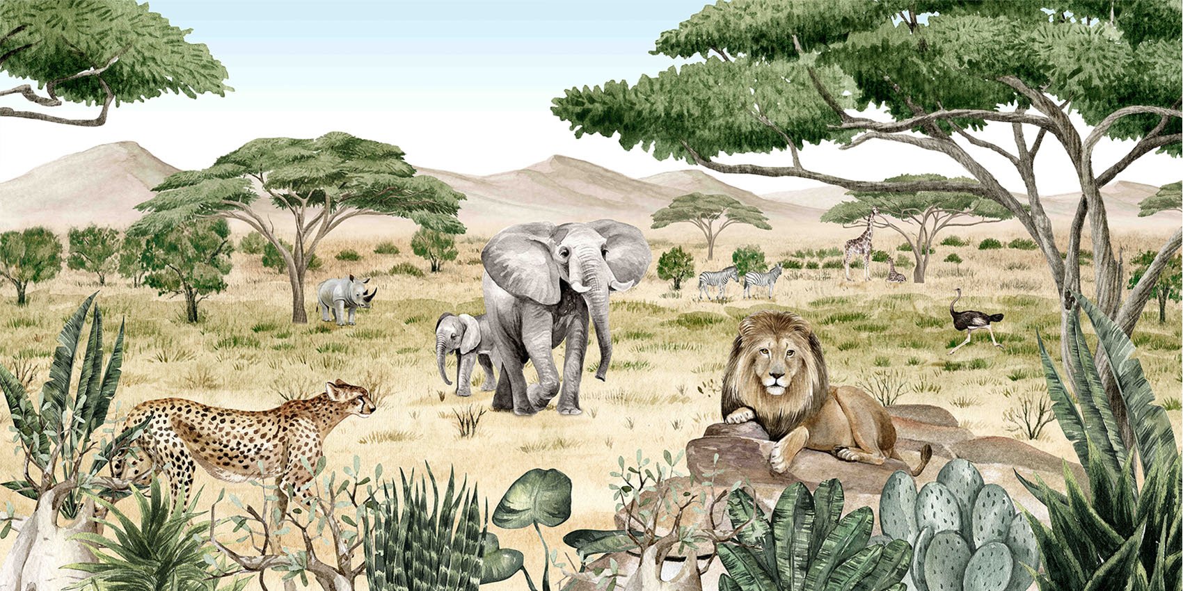 Children's wallpaper secret savannah