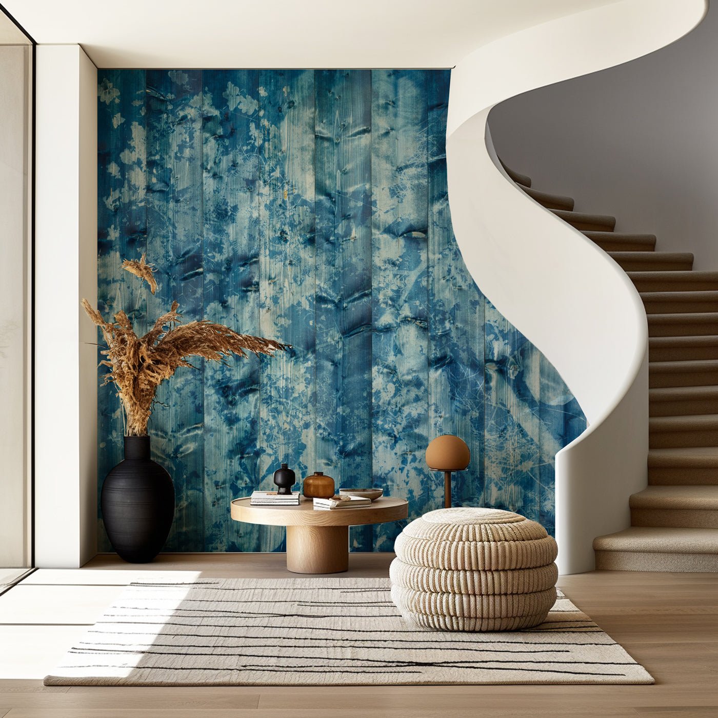 Papier peint Cyanotype Boréal | Les Bleus du Lac®, XXL, tendance