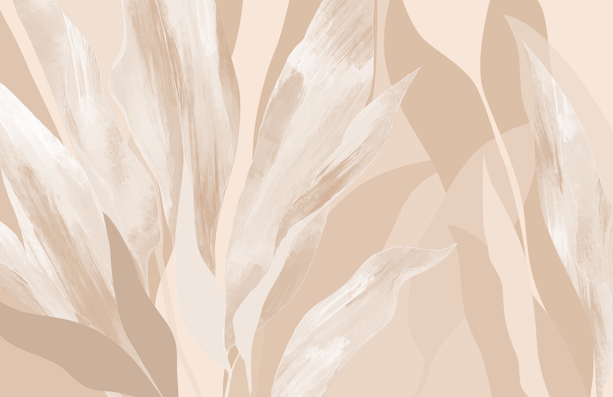 Carta da parati in tessuto floreale beige