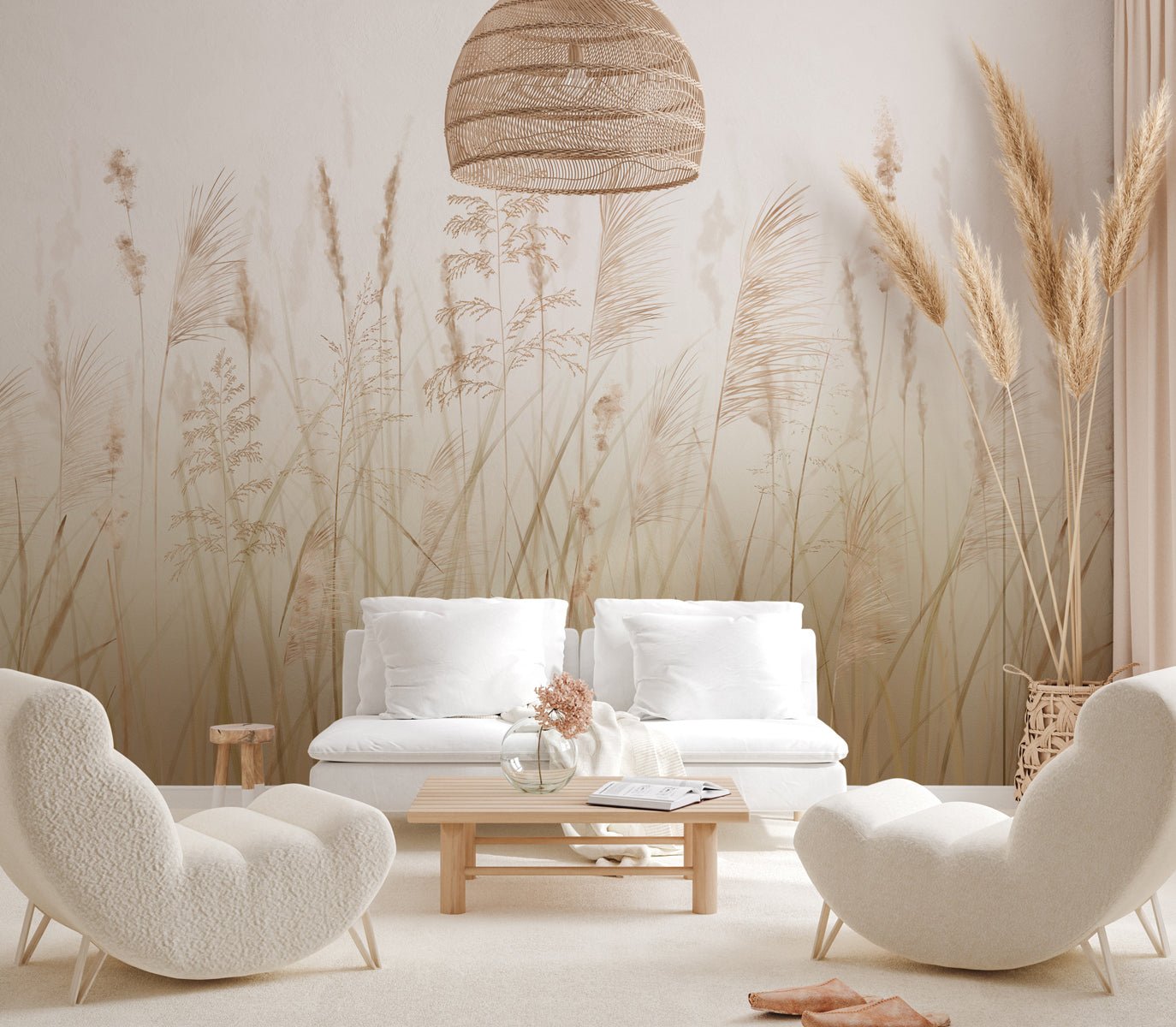 Papier peint fleur des champs de blé, XXL, tendance