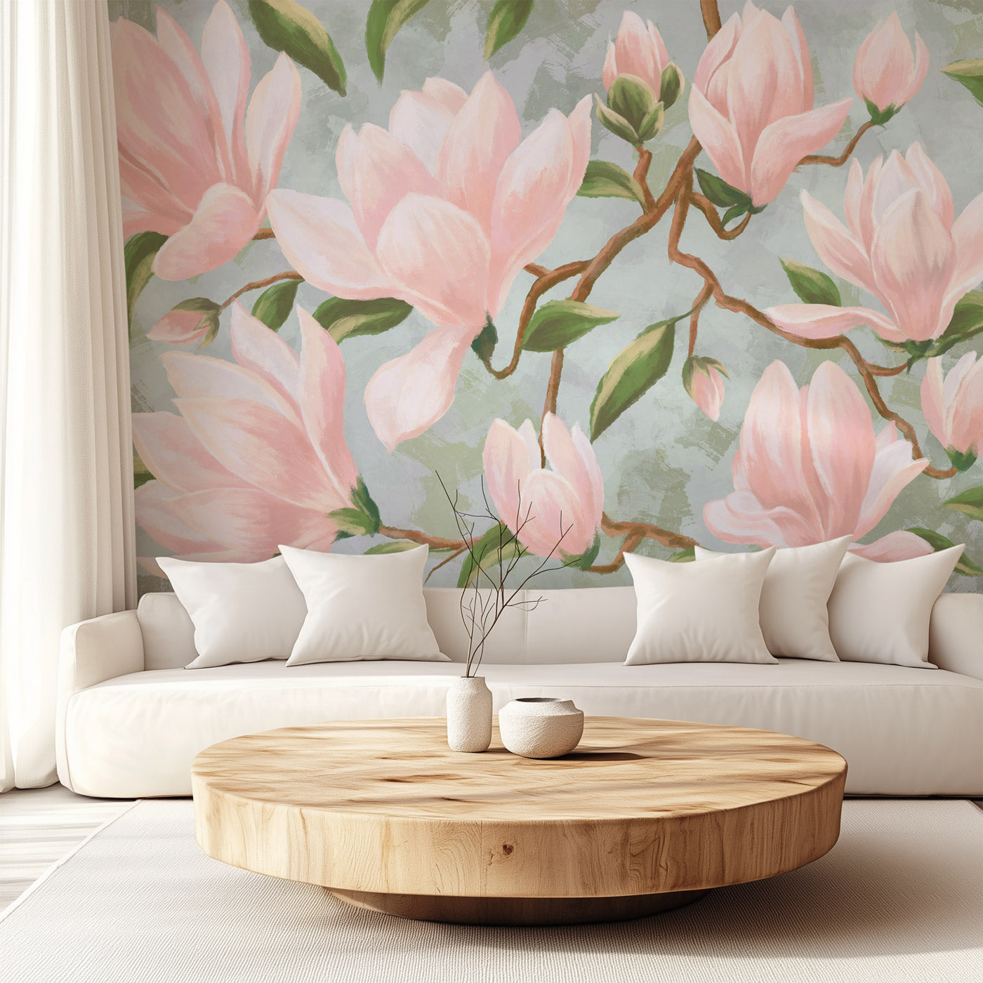 Papier peint magnolia en fleur