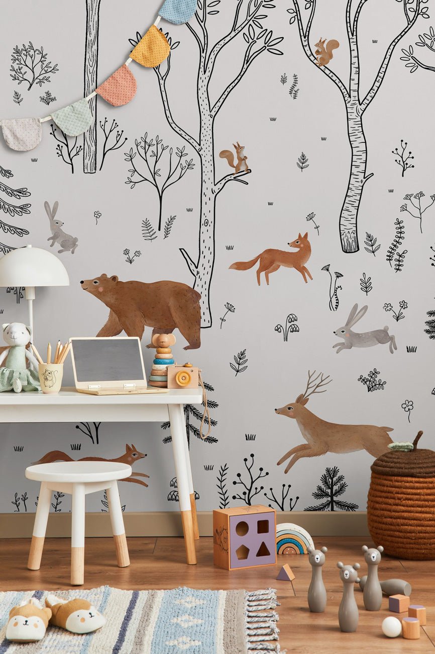 Papel pintado espíritu del bosque para niños