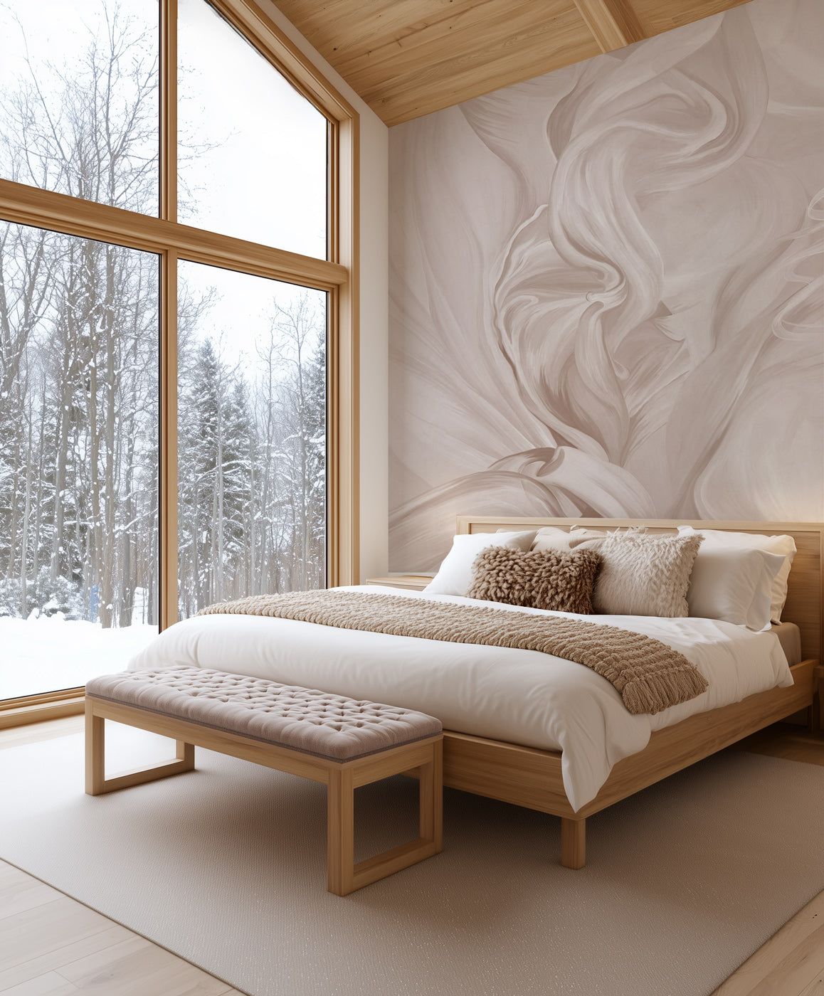 Papier peint contemporain – sublime flow sepia