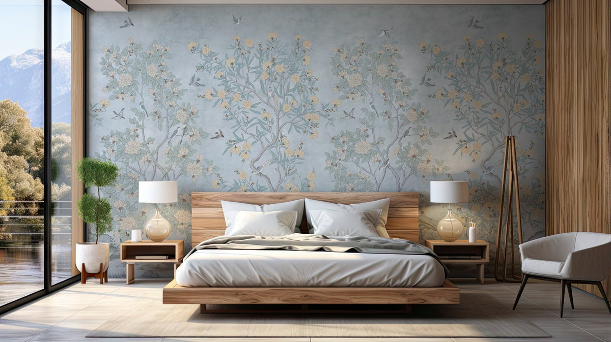 Garden Bleu Chinoiserie Wallpaper