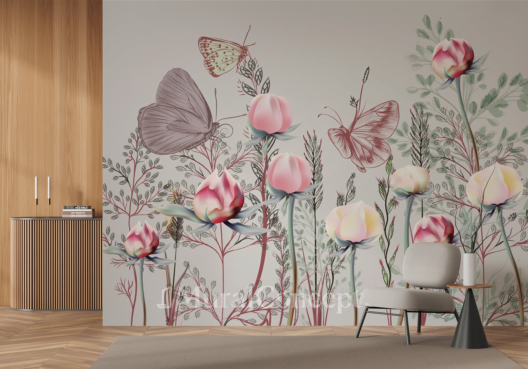 Papier peint panoramique Fleur & Tulipe - Muralconcept
