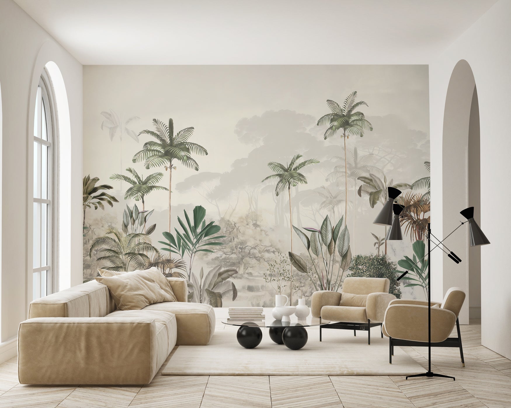 Papier peint panoramique jungle eden vert, XXL, tendance