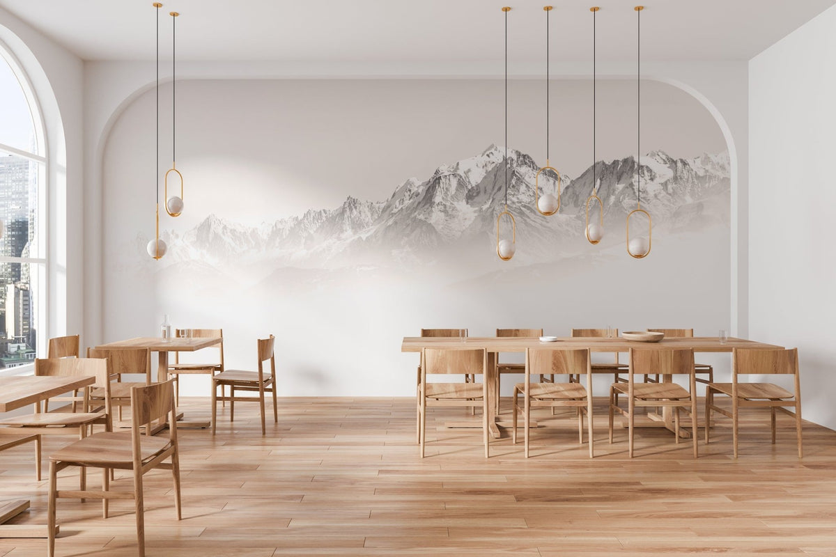 Mont Blanc in sepia mist wallpaper