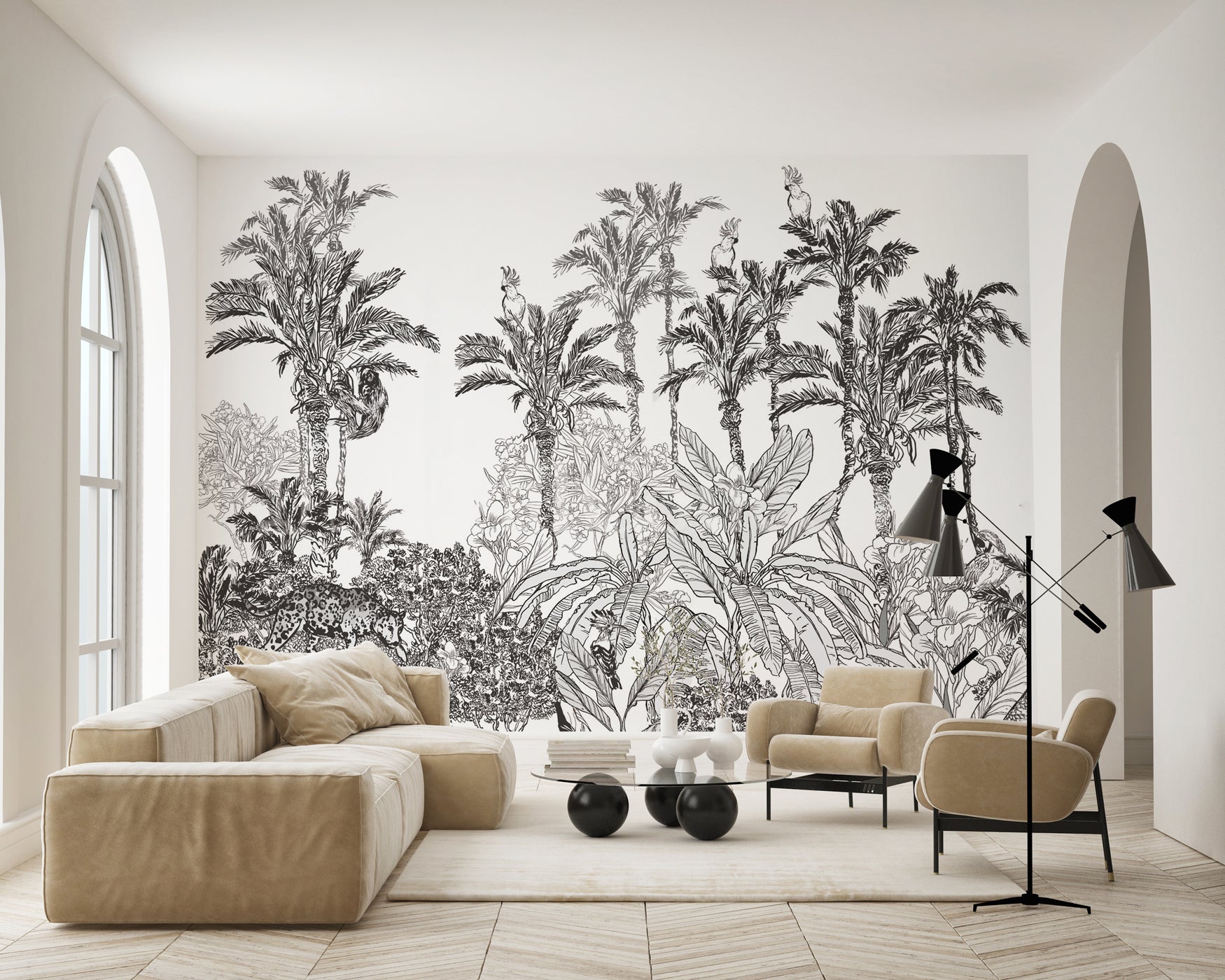 Papier peint jungle panthère - Muralconcept