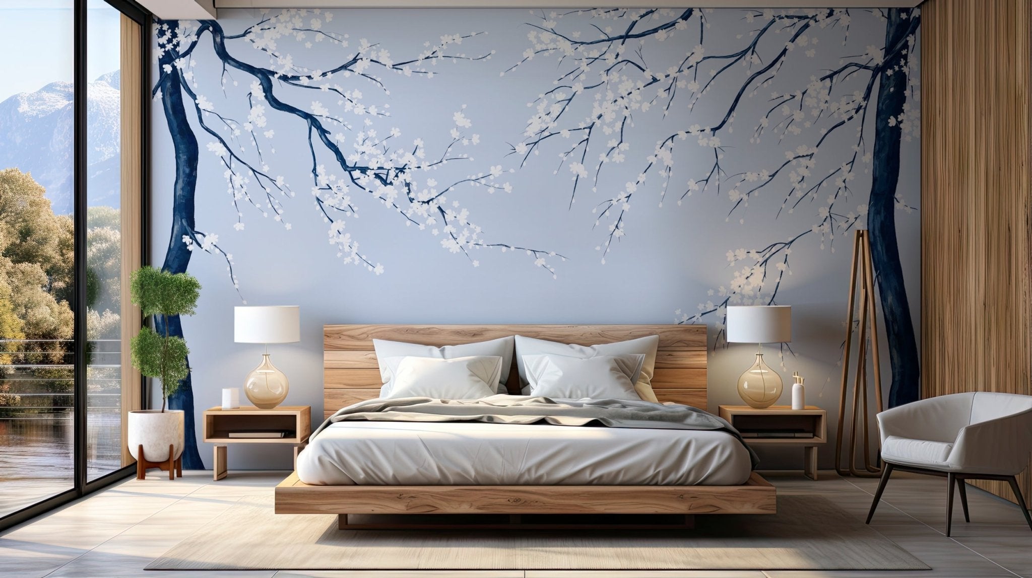 Papier peint panoramique fleur Sakura, XXL, tendance