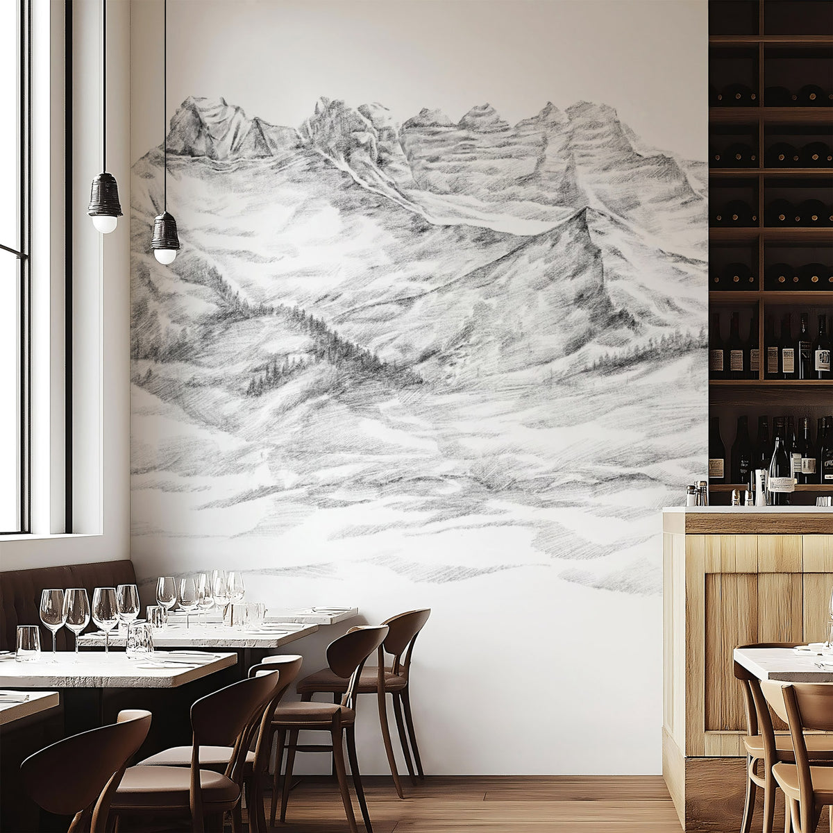 Papier peint montagne Suisse - Les dents du midi