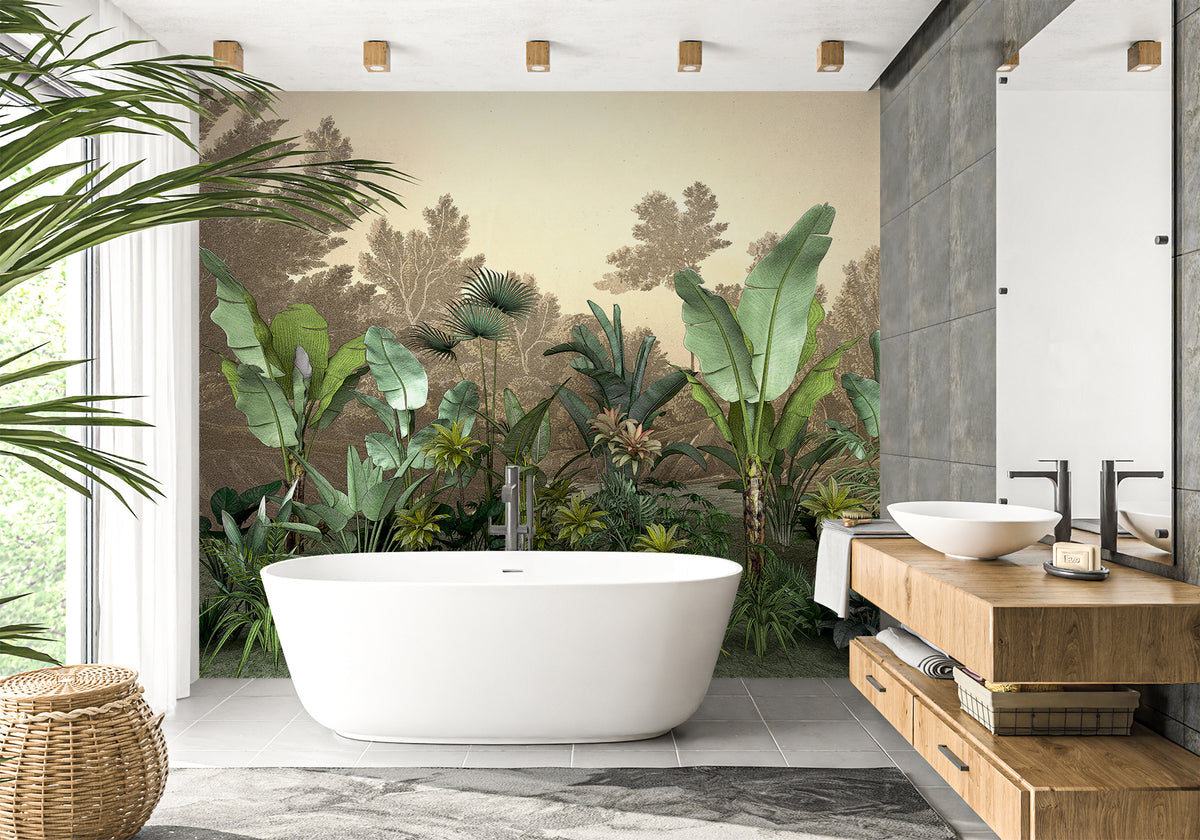 Papel pintado de baño Jungle trend indonesia