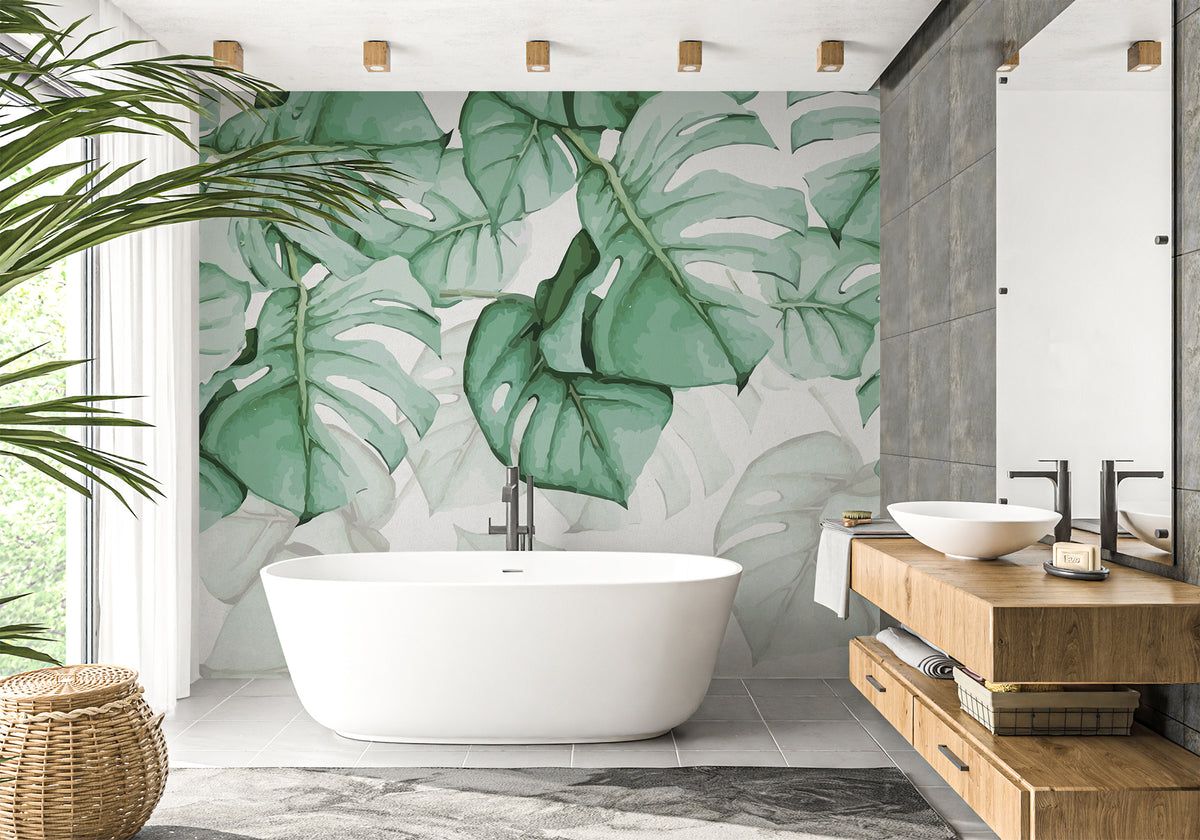 Papel pintado de baño Leaf & Scandinave grande