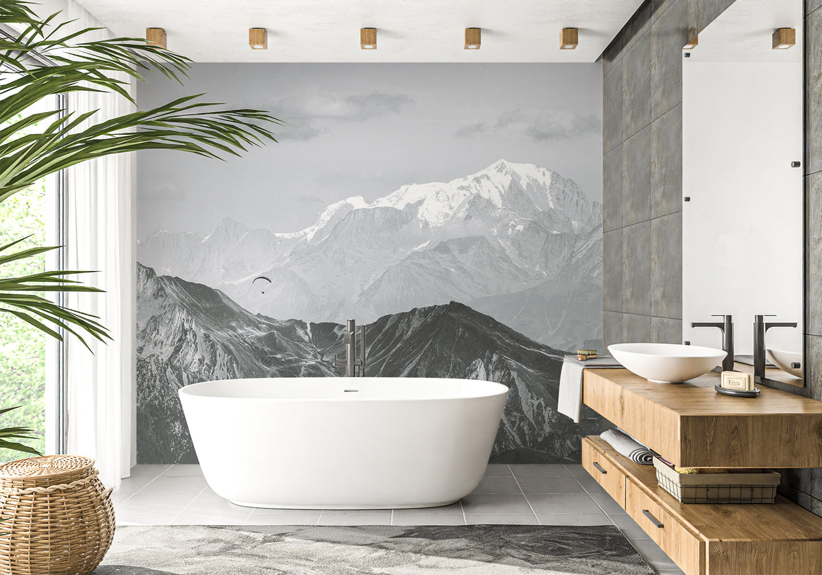 Aravis sky mountain bathroom wallpaper