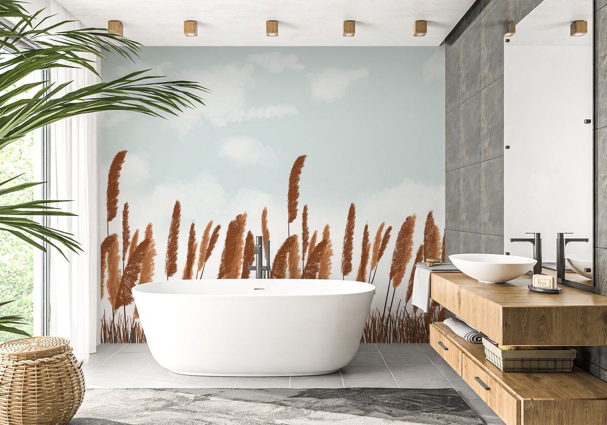 Papel pintado baño Pampa otoño