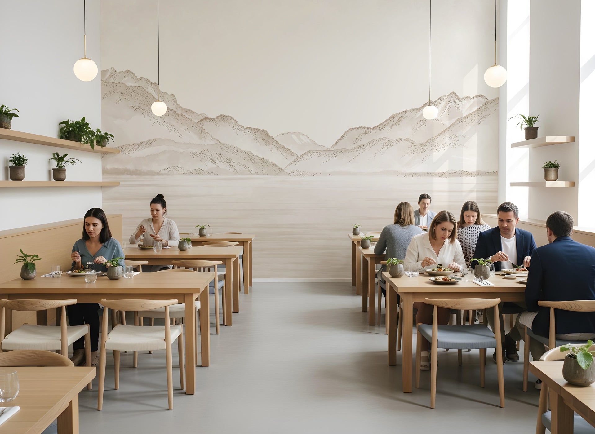 Papier peint restaurant annecy déco professionnelle 