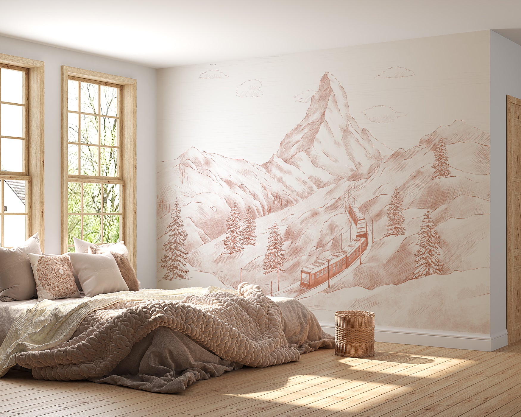 Papel pintado terracota Matterhorn panorámico