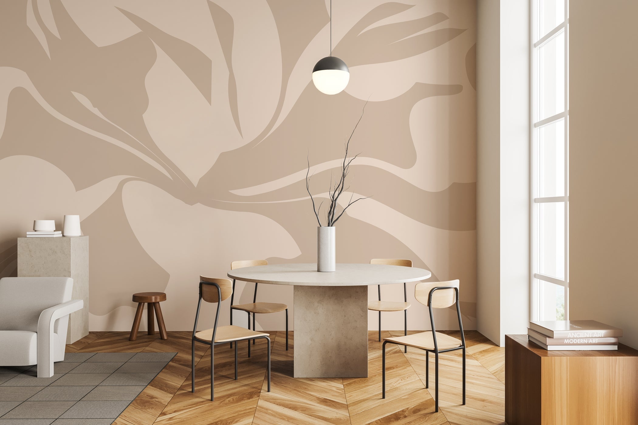 Papier peint contemporain horizon beige, XXL, tendance