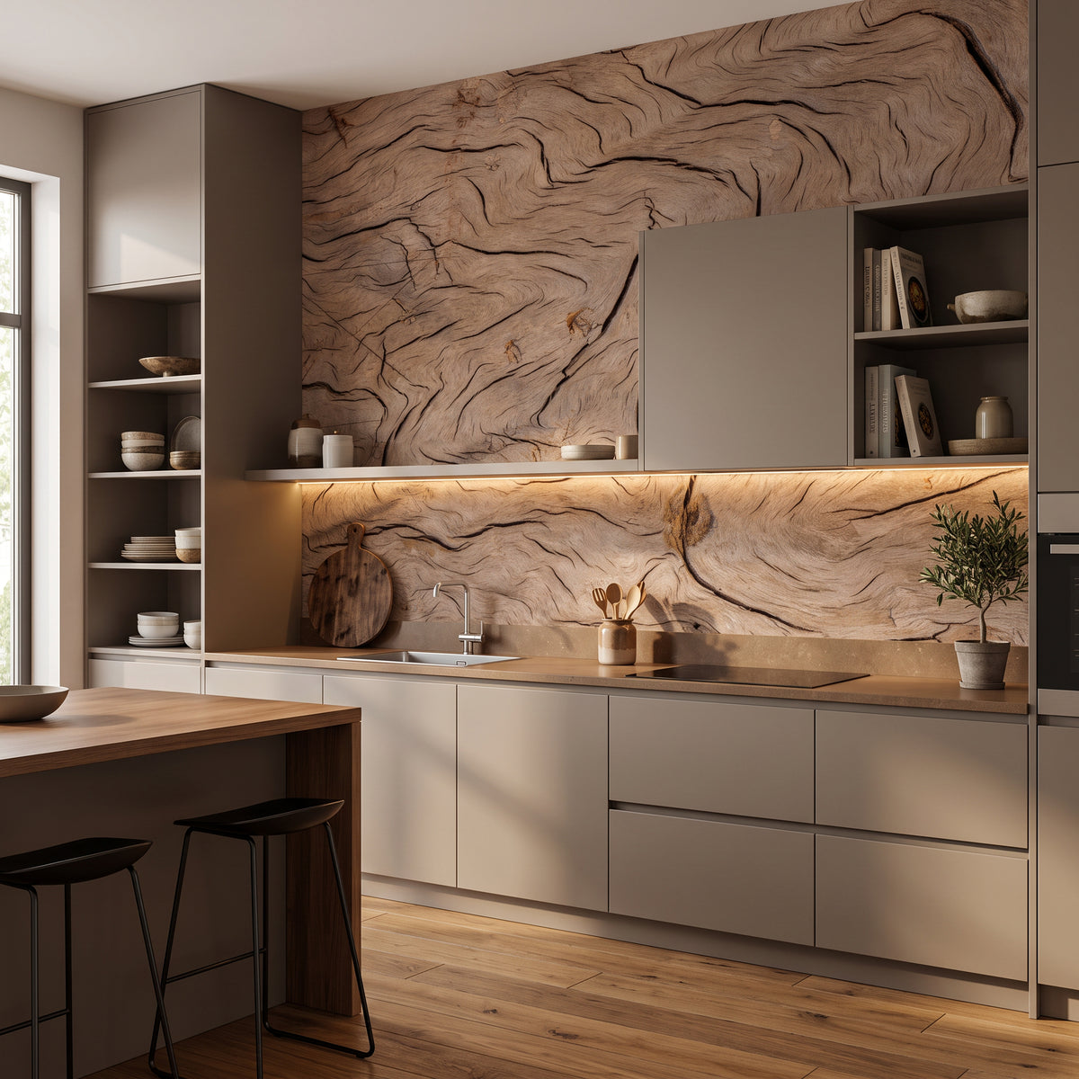 Papier peint effet et matière : écorce d'arbre, texture naturelle — MuralConcept