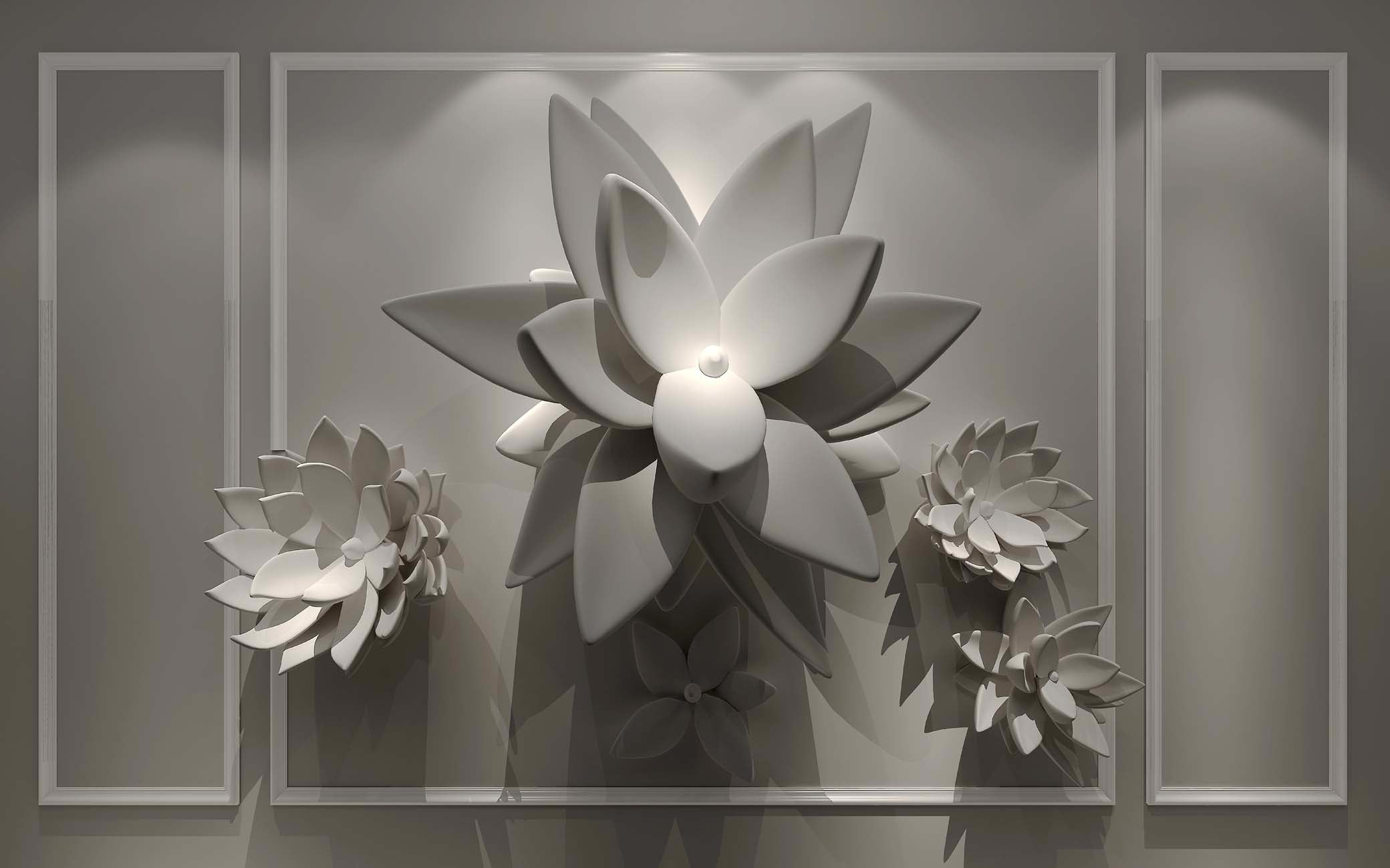 Tapete 3D-Blume Rahmen